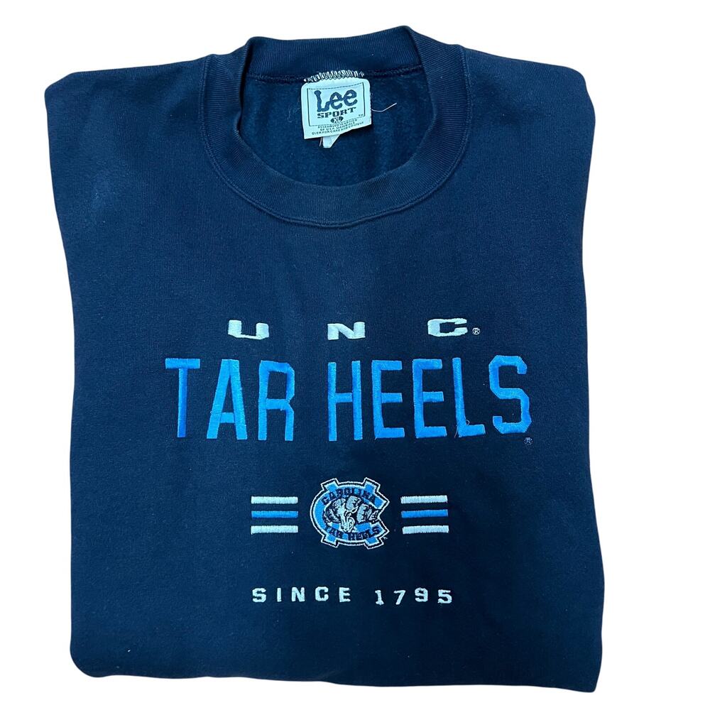 Vintage UNC Tar Heels Sweatshirt Size‎ XL Navy LEE Sport Made in USA